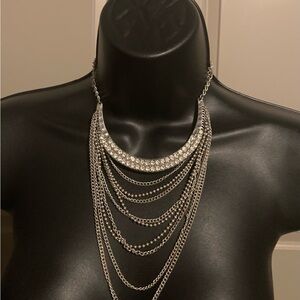 Elegant multi chain and rhinestone Necklace